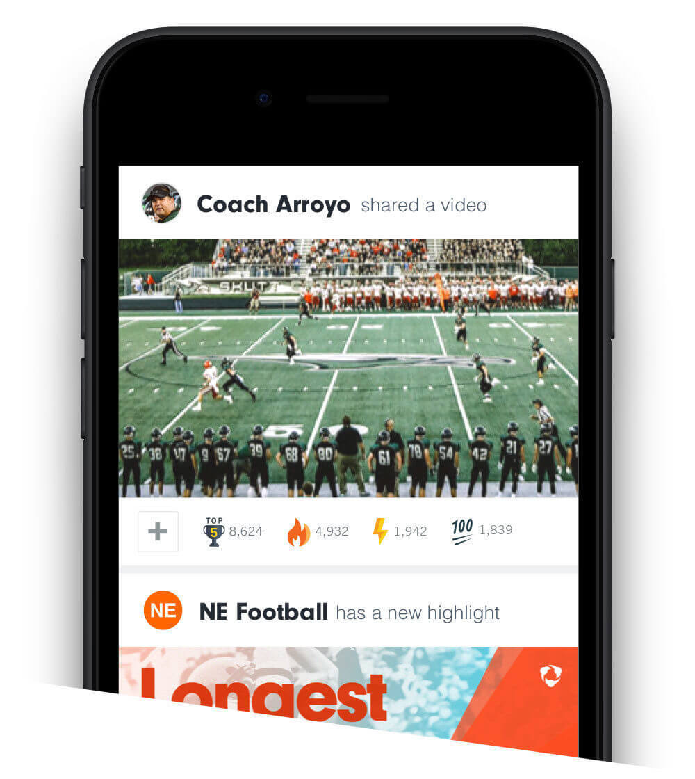 Hudl feed content on mobile device