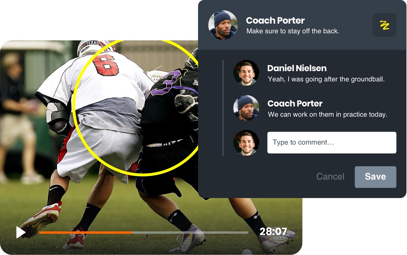 Hudl Lacrosse video review with coaches and players