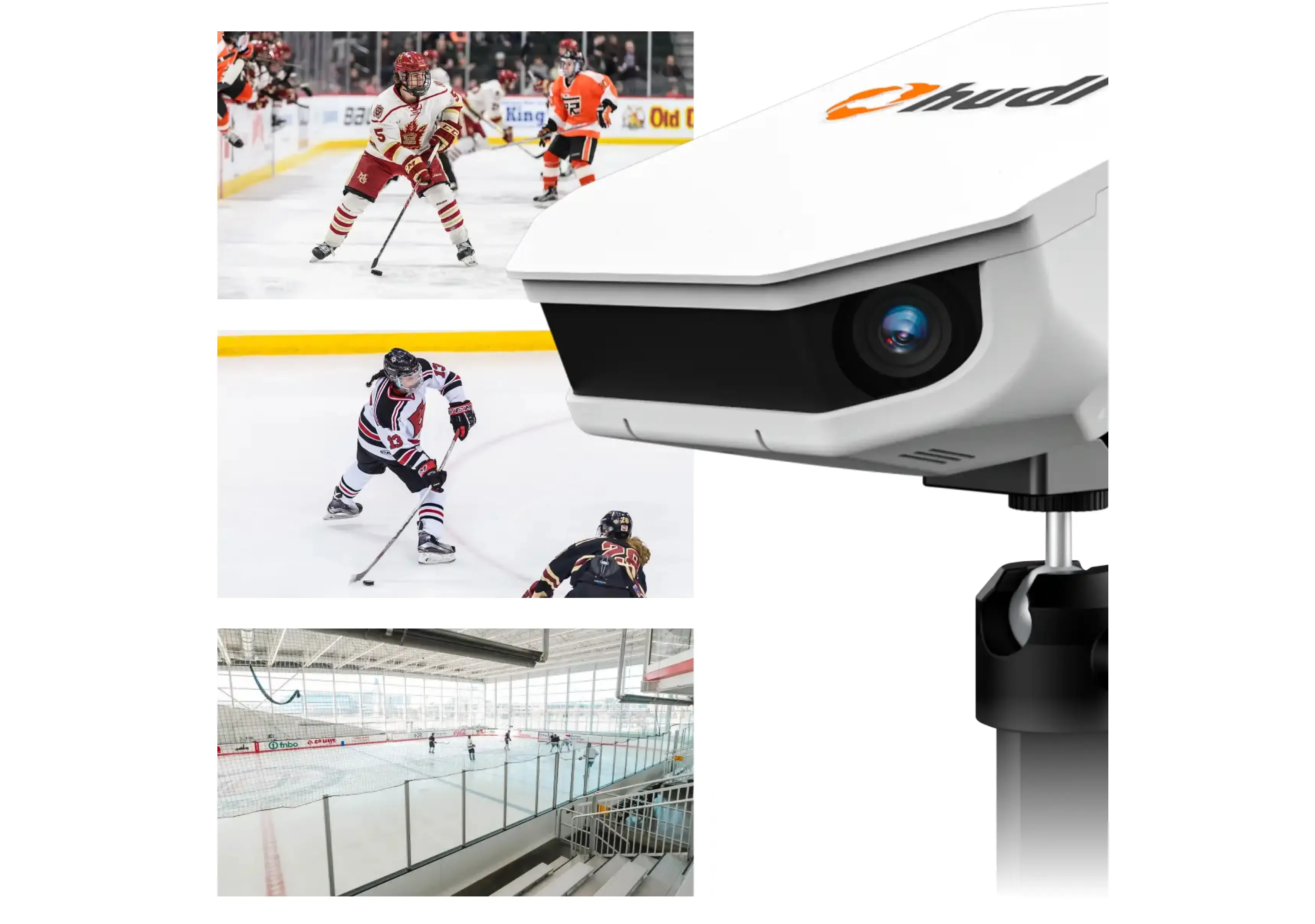 Focus Flex camera filming three ice hockey angles