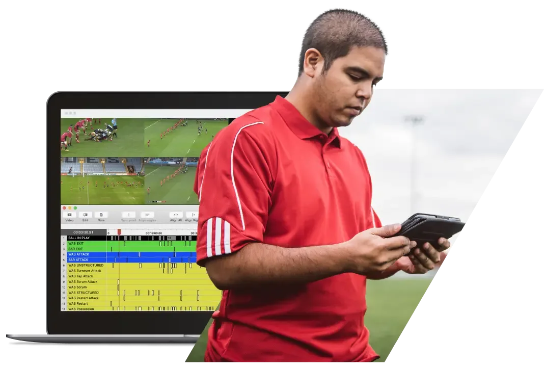An analyst reviewing Hudl Sportscode data