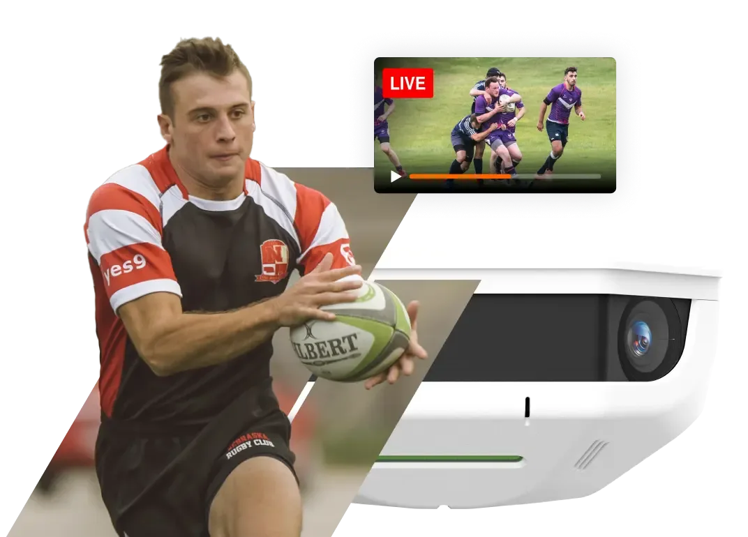 A Rugby pitch livestream and a Hudl Focus Camera