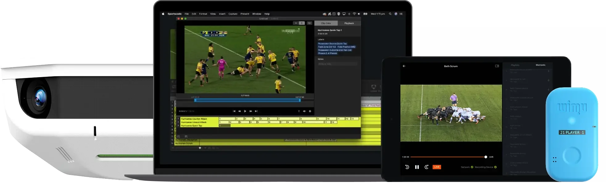 Devices, cameras and wearables for Rugby